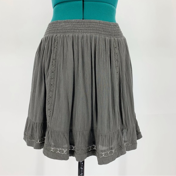 Only Khaki Khloe Plissé Lined Short Circle Skirt, EU 36/US 4 - Picture 3 of 16